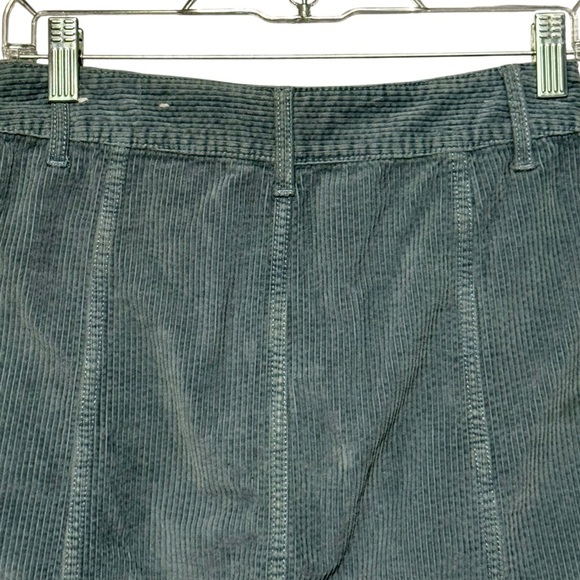 American Eagle High Rise A Line Zip Front Y2K Corduroy Blue Gray Mini Skirt - Picture 8 of 11
